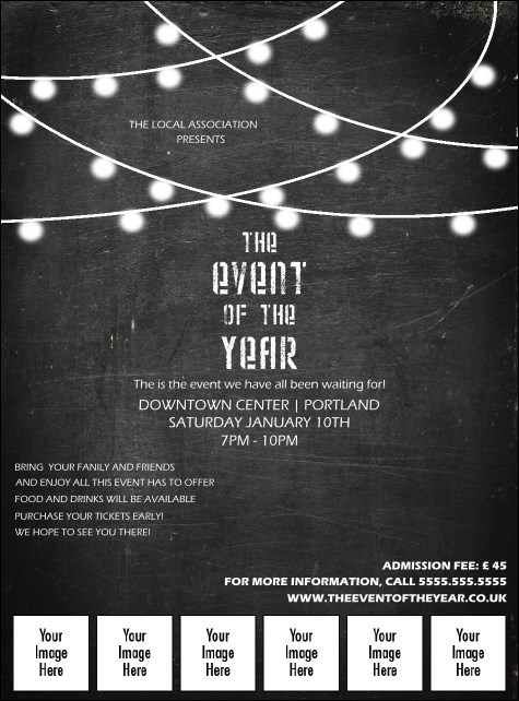 All Purpose Chalkboard Black and White Image Flyer Product Front