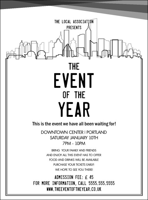 All Purpose Skyline Black and White Flyer Product Front