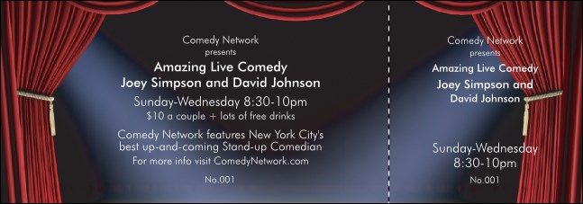 Stand Up Comedy Event Ticket (landscape) Product Front