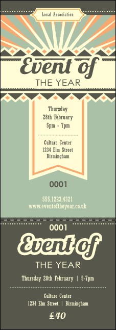 Retro Event Ticket Product Front