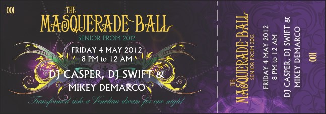 Masquerade Ball Event Ticket 0007