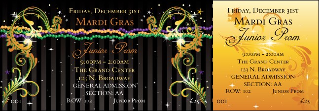 Mardi Gras Beads Reserved Event Ticket