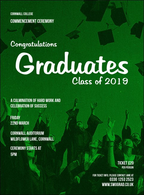 Graduation - Green Flyer Product Front