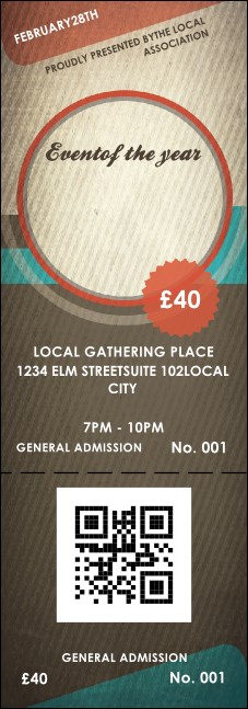 All Purpose Circle QR Event Ticket Product Front