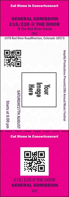 Big Logo Magenta QR Event Ticket Product Front