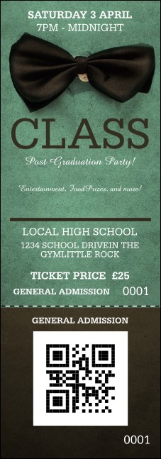 Bow Tie QR Event Ticket Product Front