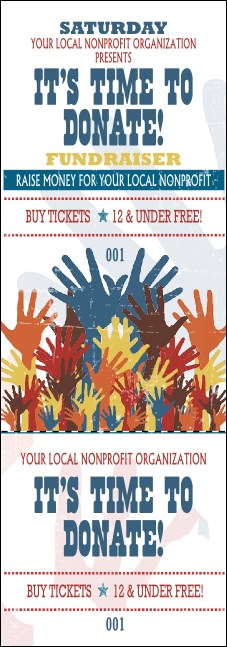 Fundraising Hands Event Ticket Product Front