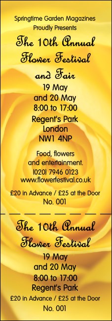 Yellow Rose General Admission Ticket Product Front