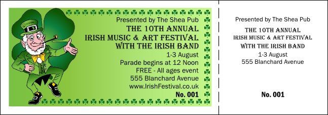 St. Patrick's Day General Admission Ticket 002 Product Front