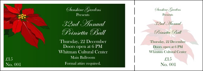Christmas Poinsettia General Admission Ticket 001 Product Front