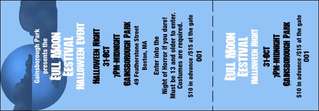 Halloween Full Moon General Admission Ticket Product Front