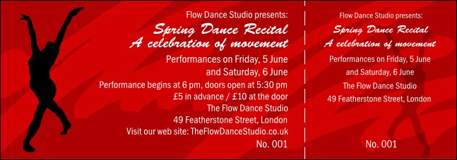 Dance Ticket Product Front