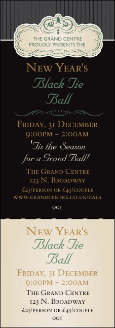 Classic Black Pinstripe Event Ticket