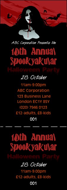 Sexy Vampire Event Ticket Product Front
