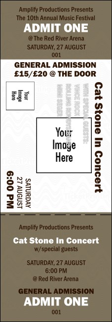 All Purpose Brown Big Logo Event Ticket Product Front