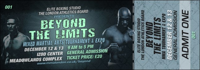 MMA Main Event Event Ticket (Blue) Product Front