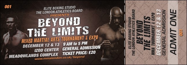 MMA Main Event Ticket (Brown) Product Front