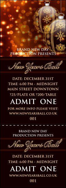 Golden Ornament Event Ticket Product Front