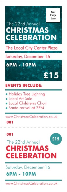Holiday Snowflake Event Ticket Product Front