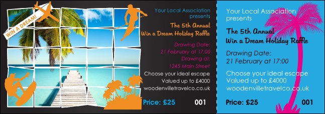 Win a Vacation Event Ticket Product Front