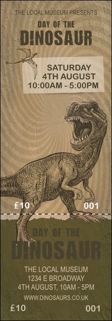 Dinosaur Illustrated Event Ticket