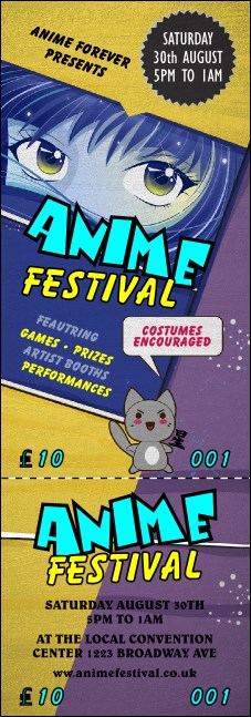 Anime Event Ticket Product Front