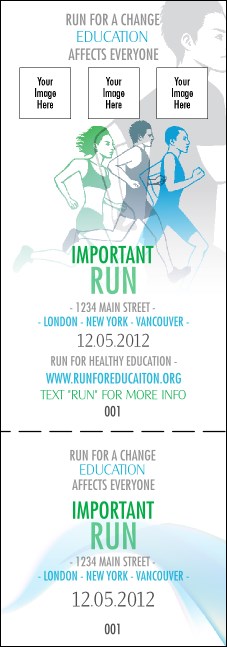 Run for a Cure Blue & Green Event Ticket Product Front
