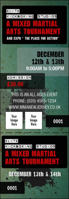 Contemporary Mixed Martial Arts Event Ticket Product Front